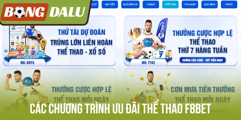 Các chương trình ưu đãi thể thao F8bet