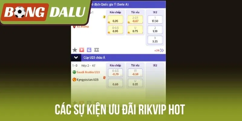 Các sự kiện ưu đãi Rikvip hot
