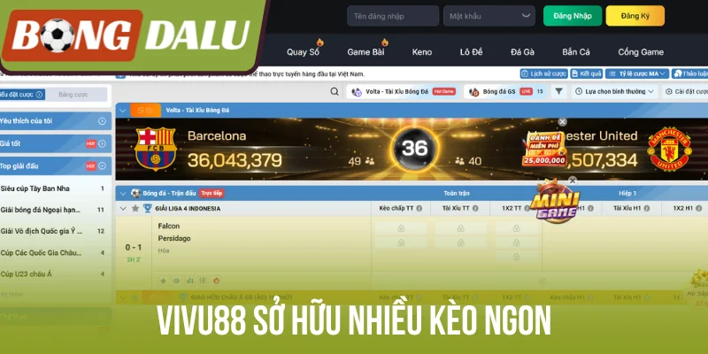 Vivu88 sở hữu nhiều kèo ngon