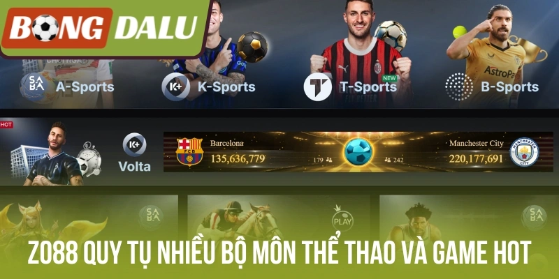 Zo88 quy tụ nhiều bộ môn thể thao và game hot
